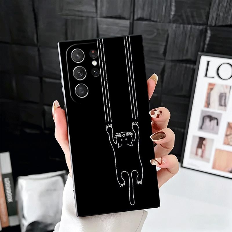 

Cat Footprint Funny Scratch Paw Cute Soft Phone Case for Samsung Galaxy S26 S25 Edge S24 Ultra S23 Plus S22 S21 FE S20 Black Cov Samsung S24 Ultra