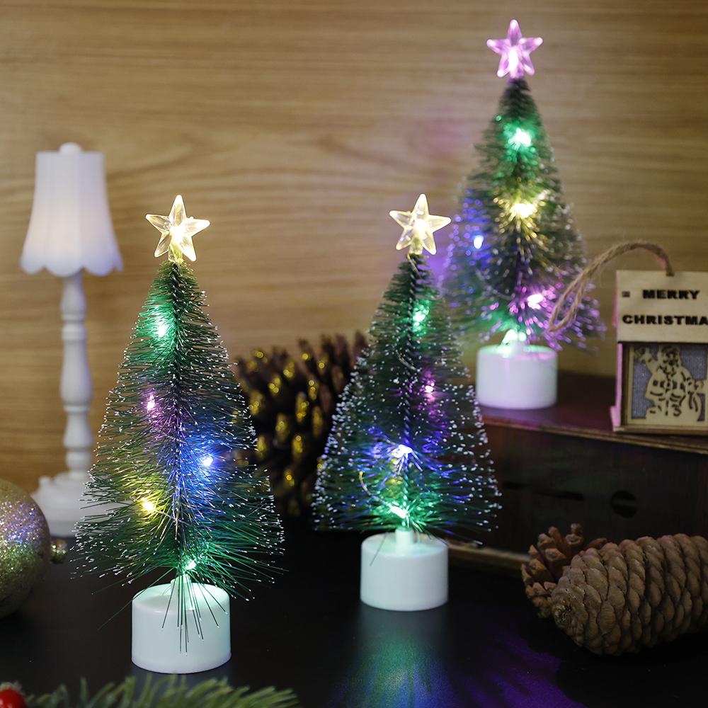 1/3pcs Christmas Green Cedar LED Lights Mini Christmas Tree Multicolor String Lights Desktop Night Light Christmas Holiday Gifts