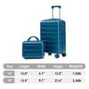 14"/19" 2-piece ABS spinner luggage set with combination lock & 14" cosmetic bag (dark blue)