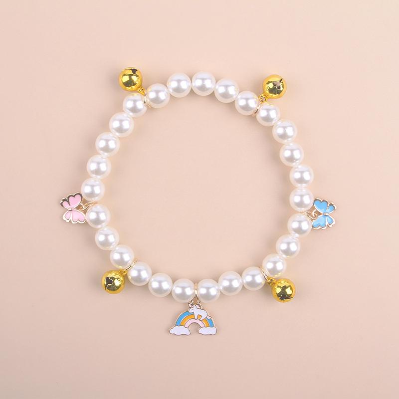 1 Piece Pet Necklace Cat Pearl Collar Pendant Pet Cat Dog Collar Pearl Jewelry Gift