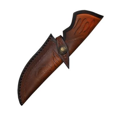 25,5 cm Messerscheide mit fester Klinge, geprägtes Rindsleder, Top-Grain-Leder, Campingmesser-Etui, Jagdholster mit Gürtelschnalle