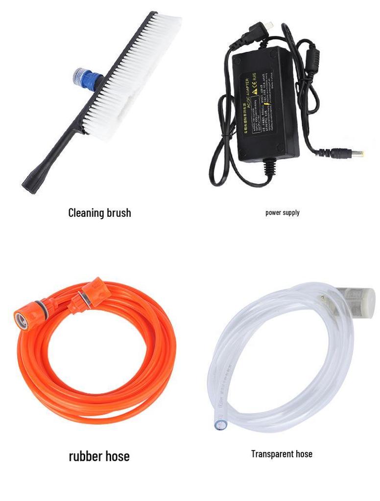 12V Portable Electric Car Washer with High-Pressure Water Gun
