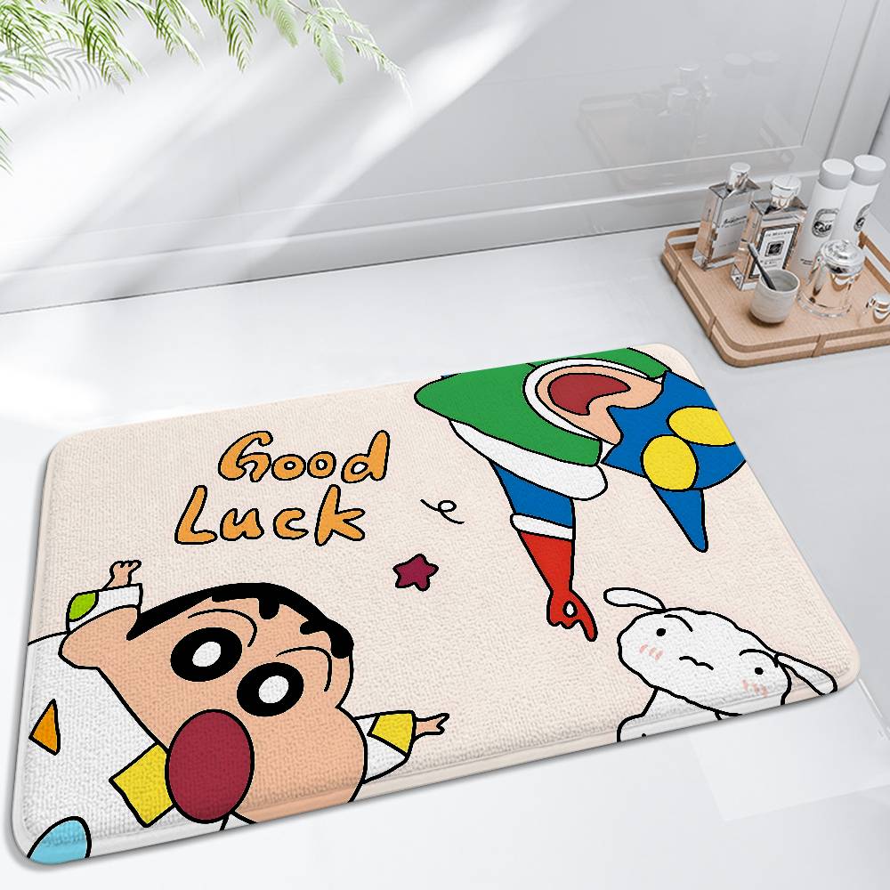 Anime C-Crayon S-Shin-Chan Floor Mat Bathroom Absorbent Mat Simple Door Dirt-resistant Mat Home Kitchen Mat Foot Mat Entry Mat