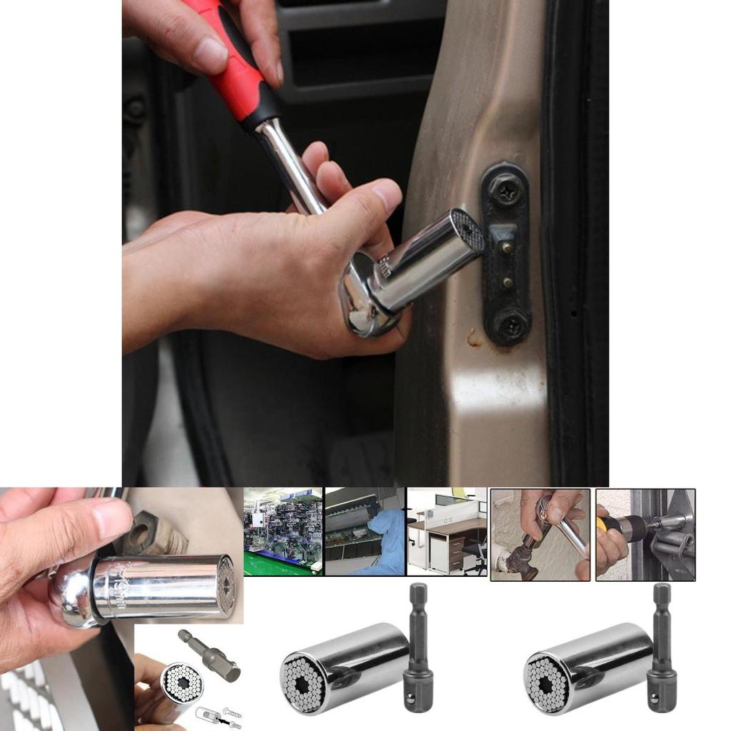 Universal Socket Set Versatile Multi-function Socket Combination Tool Chrome-plated Steel
