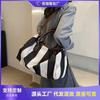 Large Capacity Canvas Commuter Bag Women's New Fashion Striped Handbag Versatile Messenger Tote Bag