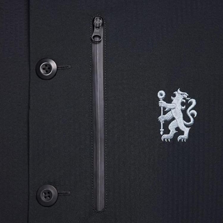 Nike Storm-FIT Chelsea F.C.. Větruodolná Neformální Pohodlná Polokrčník Všestranná Bunda s Dlouhým Rukávem Outdoorová Bunda Pánské bundy Černá FB2144-010