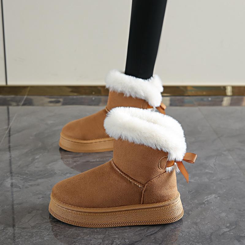Large Size Snow Boots Women's New Winter Casual Furry Warm Thick-soled Cotton Boots