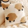 30x50/45x45CM Cute Sheep Throw Pillow Cover Simple Brown Cartoon Stamping Waist Cushion Cover Decor Home Decorative Pillowcase