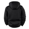 Men's Casual Loose Sweatshirt Solid Color Zipper Double Pocket Plush Hoodie Sports Sweatshirt Jacket