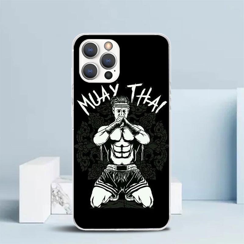 Muay Thai Fight Boxing Phone Case For IPhone 16 17 Air 16E 15 14 Plus 13 Mini 12 11 Pro Max 7 8 + SE 2020 Soft TPU Back Cover 16
