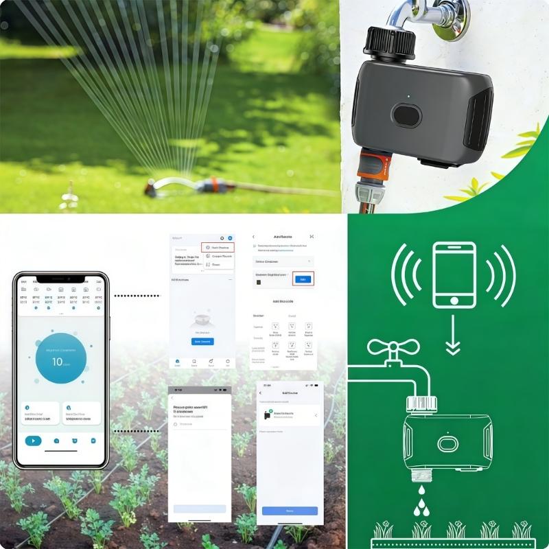 Automatic Wireless Sprinkler Timer WiFi Connection Plant Water Timer For Outdoor Yard Swimming Pool Watering Systems