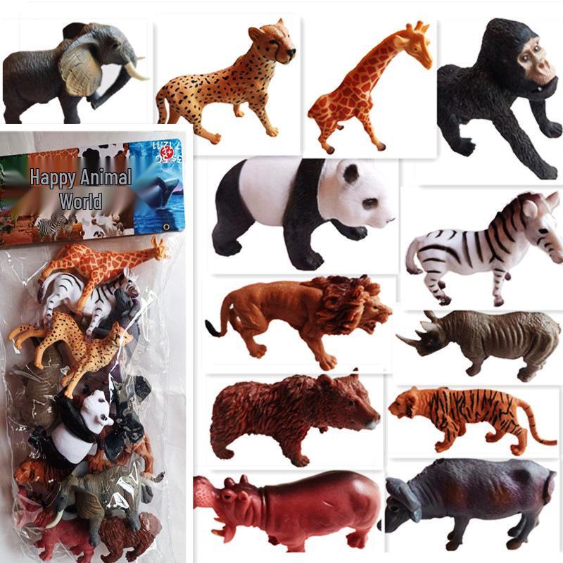 

Набор из 12 небьющихся игрушек-моделей динозавров для детей - Набор мягких резиновых игрушек с дикими животными