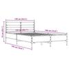 Bed Frame in Grey Sonoma 135 x 190 cm Made of Engineered Wood and Metal