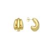 Earrings - LUXENTER - Jurfo - 18k Yellow Gold - 25 X 17.7 Mm - Push Back Clasp