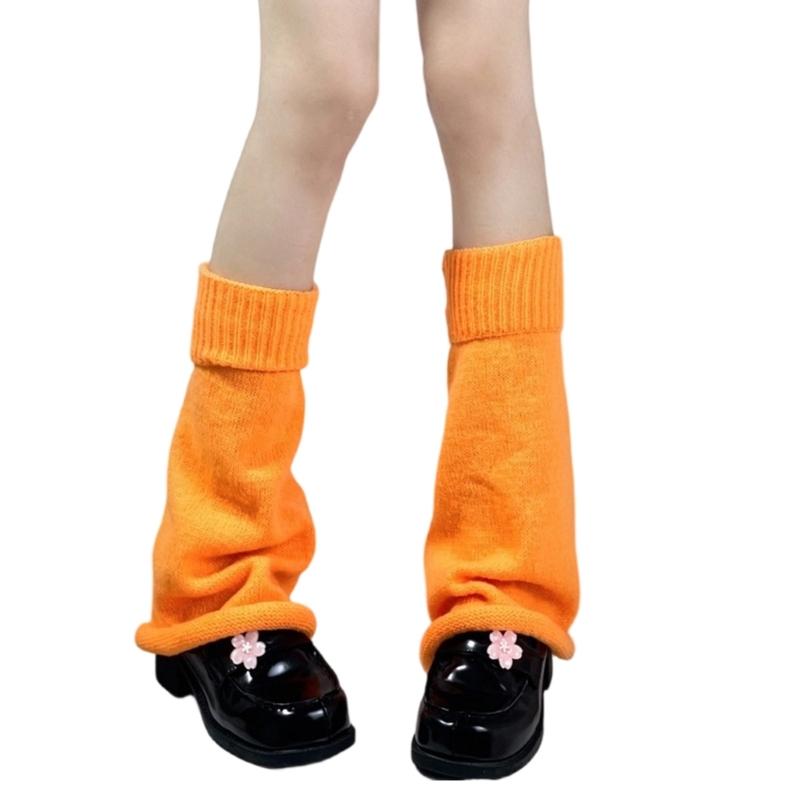 Thermal Flared Leg Warmer Acrylic Knit Winter Leg Sleeves Comfortable Accessory For Adults Kids