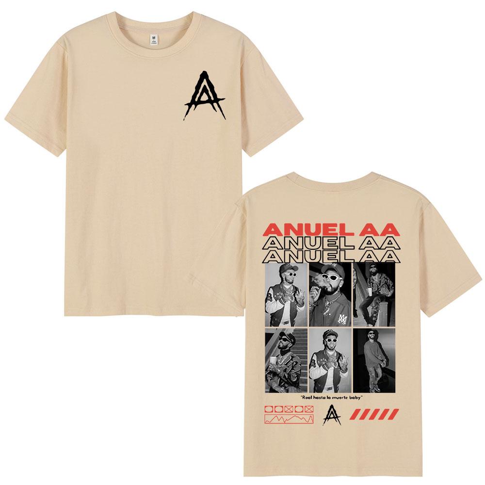 Rapper Anuel AA Tour Graphic T Shirt Unisex Women Hip Hop Retro Short Sleeve TShirt 100 Cotton Oversized T Shirts Tops Streetwear