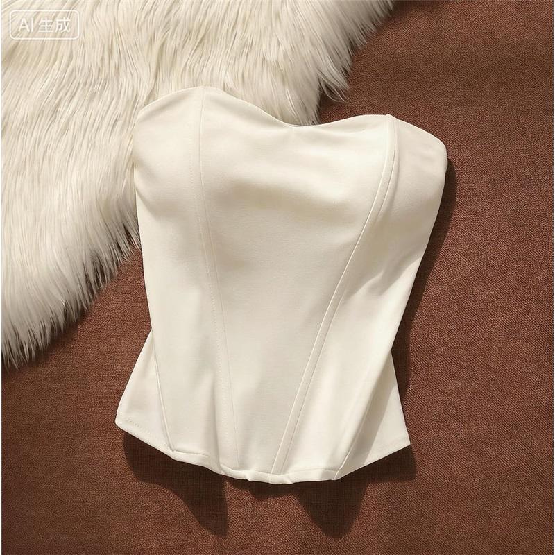 

Fishbone Shapewear Women s Bustier Top With Built-in Padding Slimming High-Waist European Fashion Bandeau Corset Stylish Body Shaper Dress Wear XL