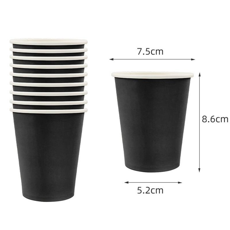 Solid Black Theme Cutlery Birthday Party Paper Disposable Tableware Paper Napkins Cups Plates Tablecloth Fork Spoon Party Decor