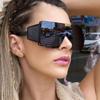 Shield Visor Mask Sunglasses Women Men  Oversized Windproof Punk Glasses Square Big Frame Goggles Shades Sport Uv400