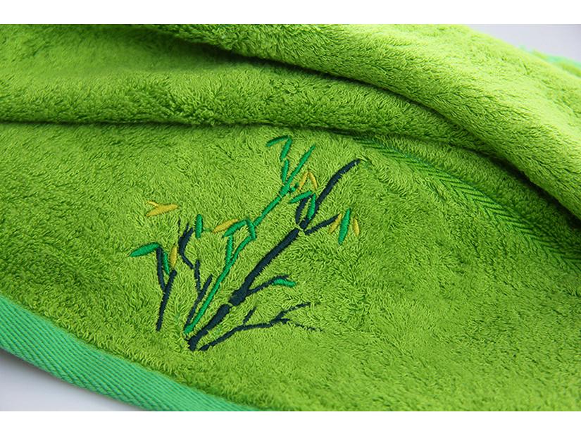 Bamboo Charcoal Embroidered Bath Towel Gift Set - Thick, Solid Color, 32-Count Single Yarn