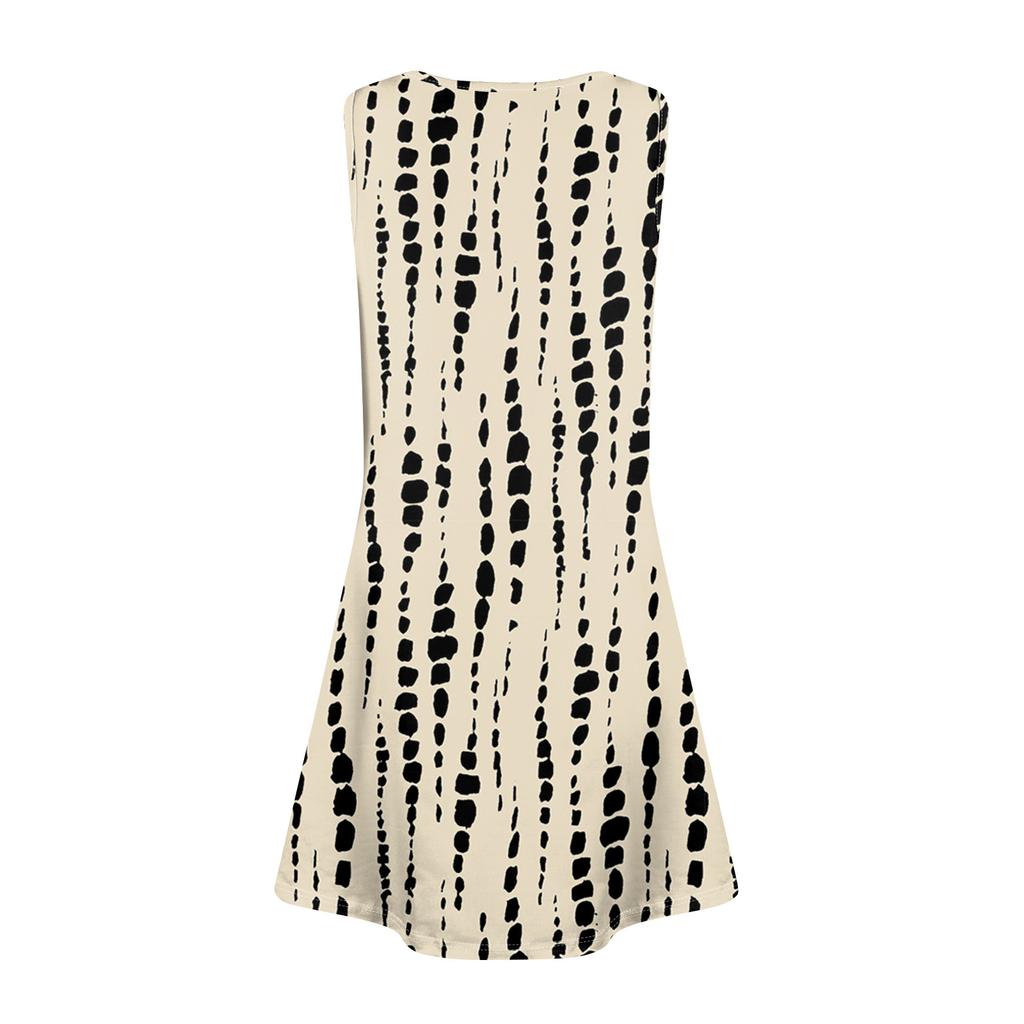 Womens Summer Dresses Loose U Neck Sleeveless Sundresses Dress With Pockets