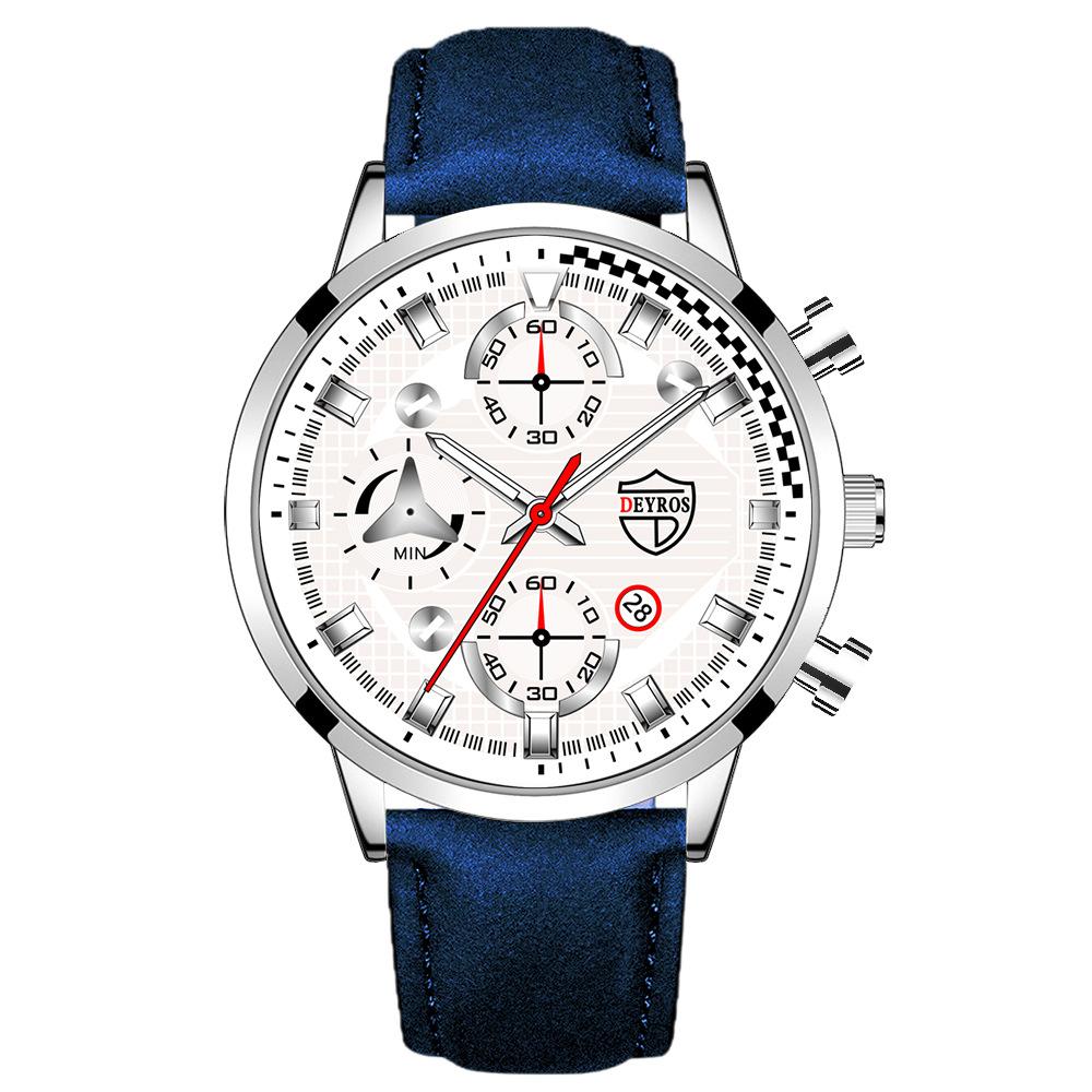 Steel Belt Watch Men'S Trend Fashion Quartz Watch Calendar Luminous