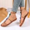 Fashion Ladies Shoes 2024 Fashion Plus Size Women's Sandals Summer Buckle Strap Casual Sandals Women New String Bead Flat Sandalszapatos