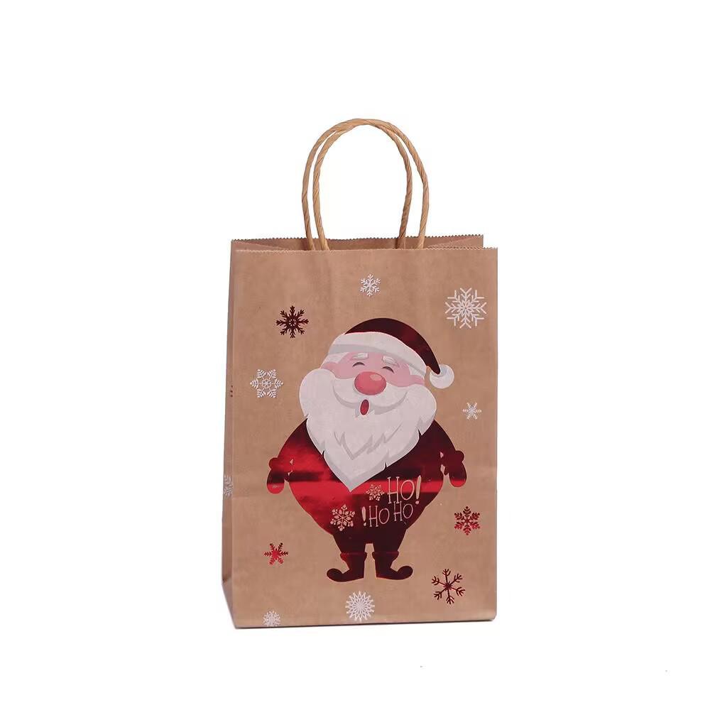 Saco de Presente de Papel Kraft de Natal com Hot Stamping - Embalagem para Doces e Lembrancinhas
