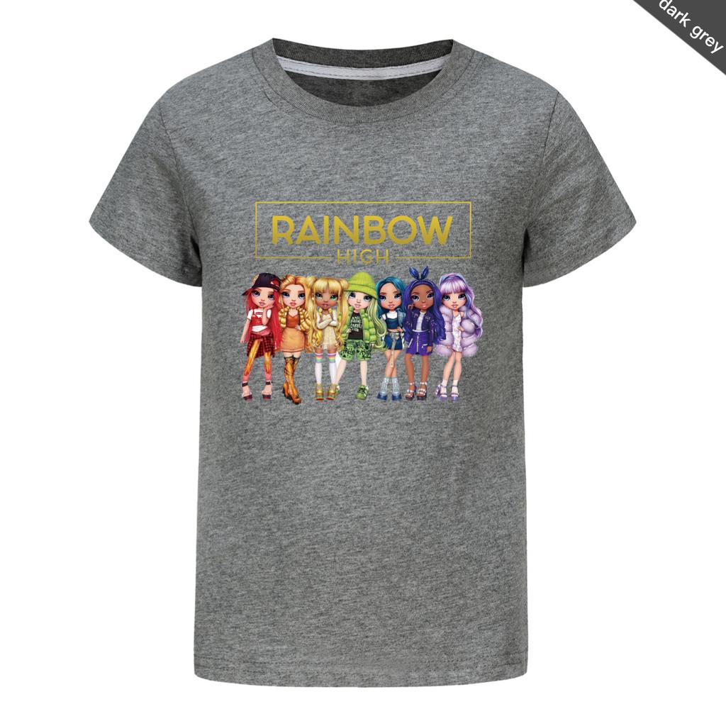 Fantasy Friends Rainbow High T-Shirt Kinder Sommerkleidung Mädchen Kurzarm Oberteile Kleinkind Junge Mode Streetwear Kinderkleidung