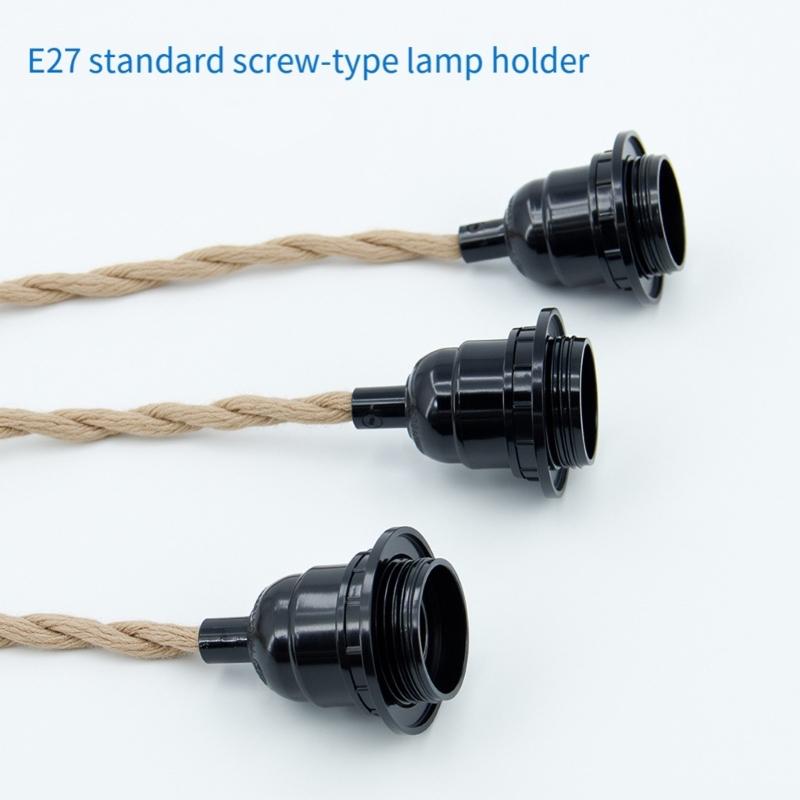 Pendant Light Cord Twisted Twine Rope Pendant Light Cord Farmhouse Lamp Cable E27 Extension Hanging Lamp Cable