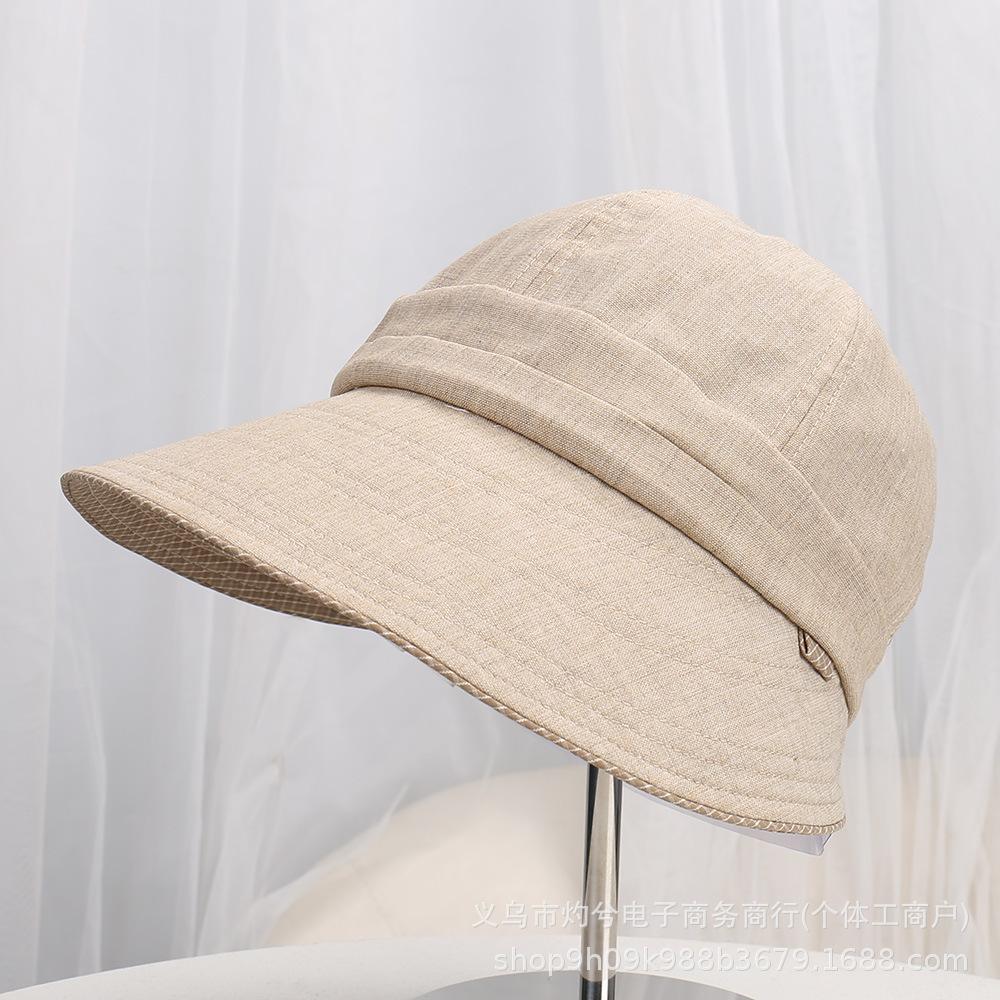 New simple spring and summer bucket hat can tie ponytail sun hat outdoor casual versatile sunshade sun protection cap