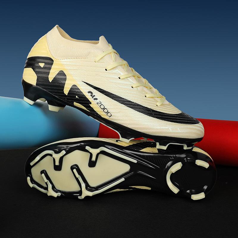 2025 New Football Shoes Men's and Women's High-top Youth Training Long Nails TF Broken Nails Artificial Flat Sports Shoes