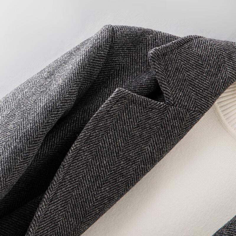 Fanzhen Men's Long Wool Overcoat with Detachable Down Liner