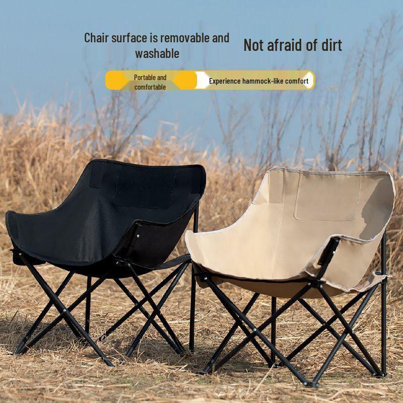 Moon Outdoor Folding Chair: Portable Camping, Picnic, Recliner, Beach, Fishing, Night Market, Barbecue Stool.