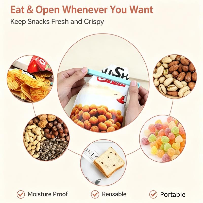 12Pcs Portable Kitchen Storage Food Saver Clip Sealing Bag Clip Sealer Clamp Plastic Tool Kitchen Accessory