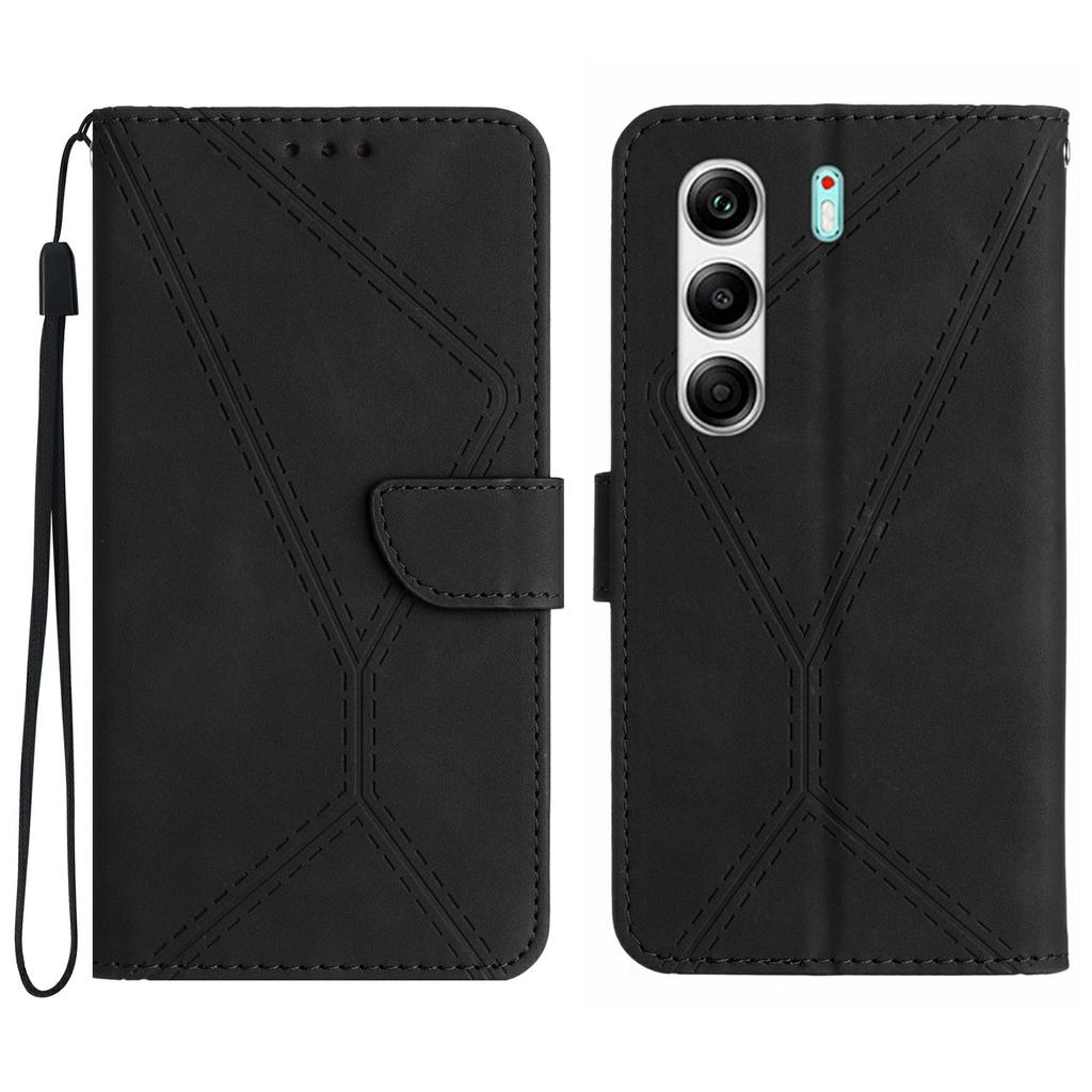 Pentru TECNO Camon 40 Pro 4G Husă Piele Linii Tactile Imprimate Piele PU Husă Telefon Flip