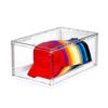 Cap Box Organizer Transparent Design Hat Holder with Sliding Tray Stackable Storage Case with Magnetic Door