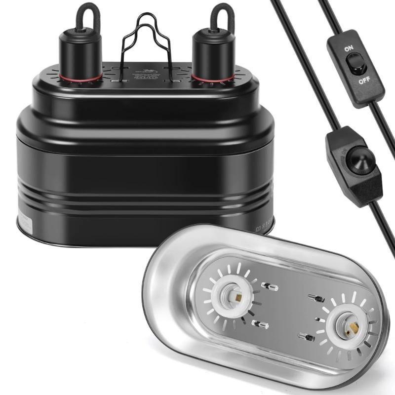 Schlangen Heizlicht Zwillingskoffer Uhrsteuerung 160W Tiefes Kofferdesign für Schildkröten Amphibien 110V