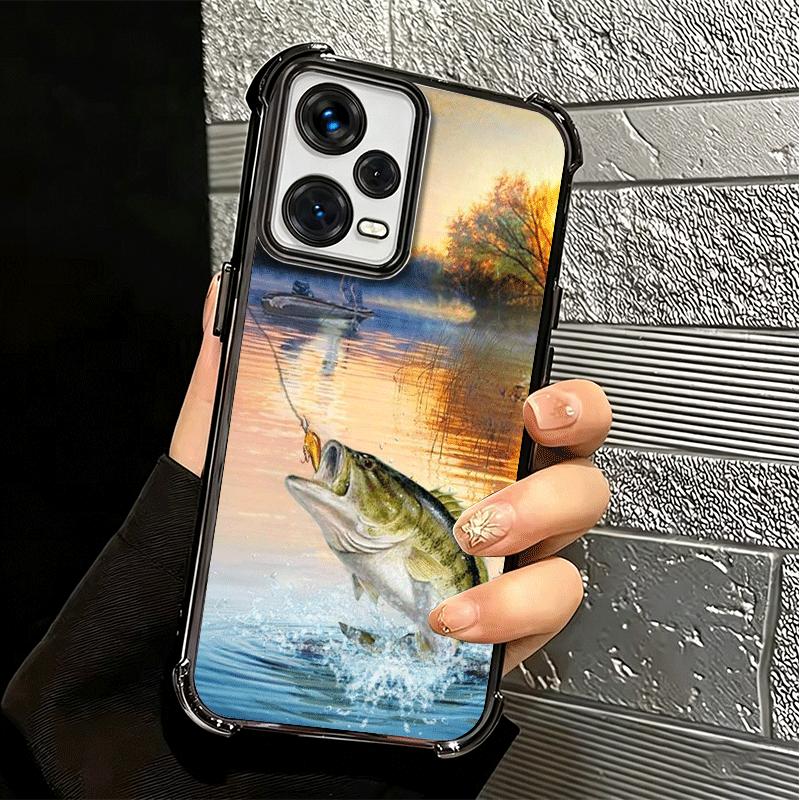 Hunting Fishing Man Plating Phone Case For Xiaomi Redmi Note 14 15 Pro Plus 13 12 11 11S 11T 10 9S 9 5G Anti-Fall Airabag Cover