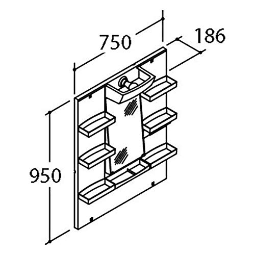 LIXIL Bathroom Vanity PV Series Width 750mm Mirror Cabinet (1-sided Mirror)