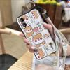 Ring Cartoon Phone Case For MOTO E13 Dirt-resistant Kickstand Waterproof Shockproof Wristband Cute Anti-knock Anti-dust