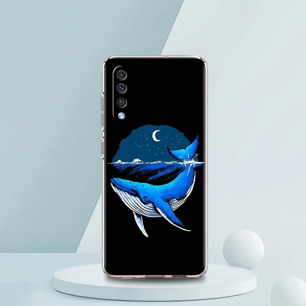 

Прозрачный чехол для телефона для Samsung Galaxy A16, A14, A12, A22, A24, A42, A02, A06, A50, A70, A20, A30, A40 Мягкий TPU чехол Кит Прыгающий Samsung A16