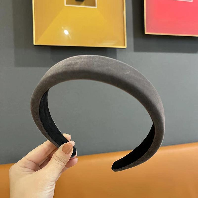 Høst Vinter Kvinner Varmt Fløyelstoff Svamp Polstret Pannebånd for Dame Jenter Casual Shopping Hårtilbehør