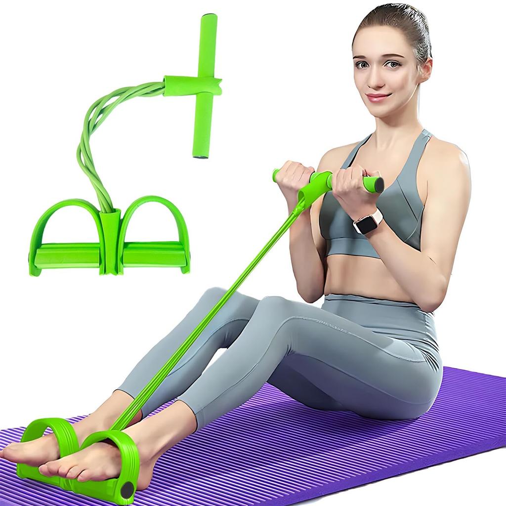 Puller Sit Up Mat Pull Rope Foot Pedal Exerciser Fitness Equipment
