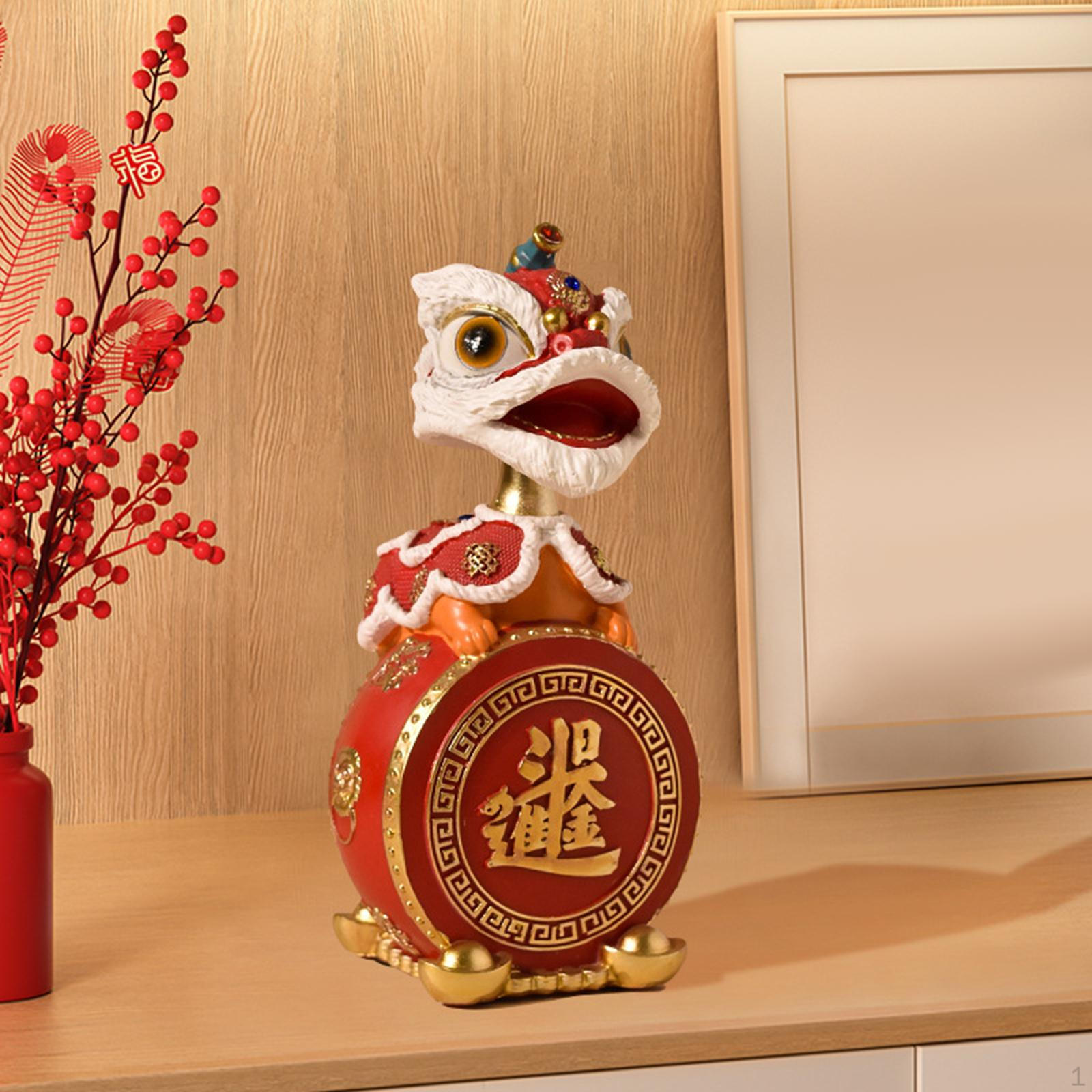 Статуя танца льва, фигурка из смолы, скульптура животного, украшение для гостиной, спальни красный