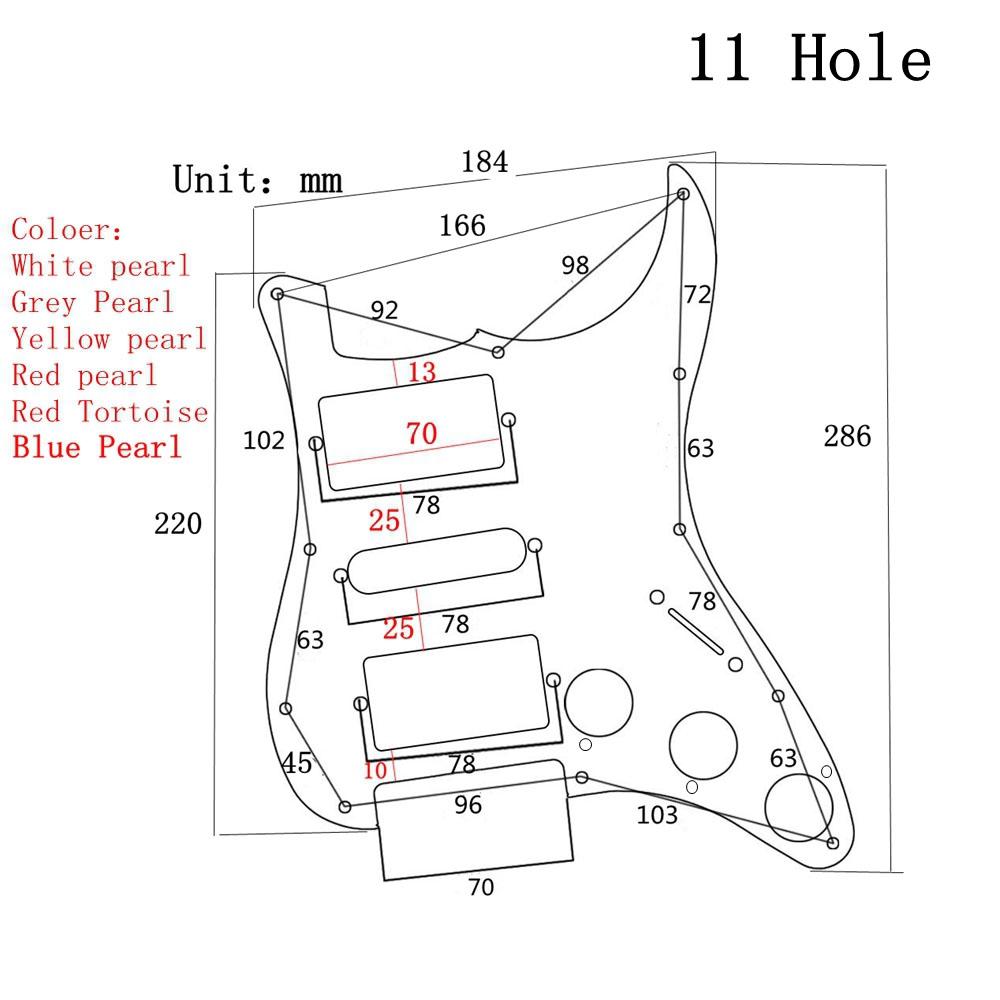 3 Ply 11 Holes HSH Electric Guitar Pickguard for FD ST Style Guitar Accessories with Screw