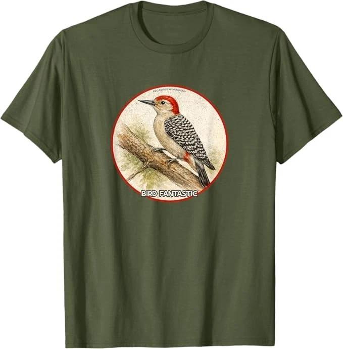 Retro Red-bellied Woodpecker Bird T-Shirt *10 Colors* NEW Tee by Bird Fantastic L