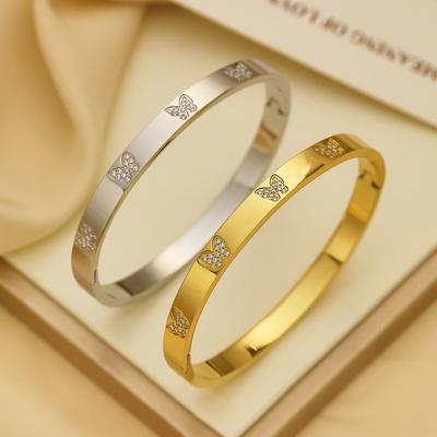 Hot-selling Ins Style Simple Bracelet, High-end Temperament Diamond-inlaid Butterfly Bracelet for Women