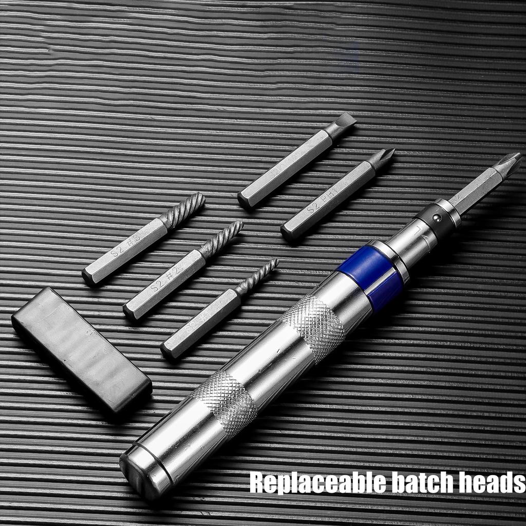 Impact Screwdriver Kit Detachable Head Reversible Direction For Auto Repair And DIY Steel Construction
