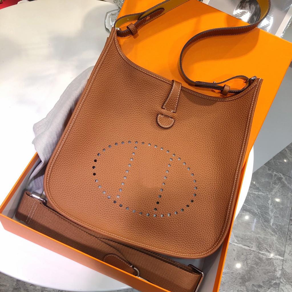Spot Wholesale Top Layer Cowhide Evelyn Bag Genuine Leather Mini Bucket Bag TC Leather Mini Shoulder Crossbody Bag Tide